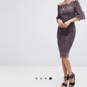 Lace off the shoulder paper dolls/asos midi dress